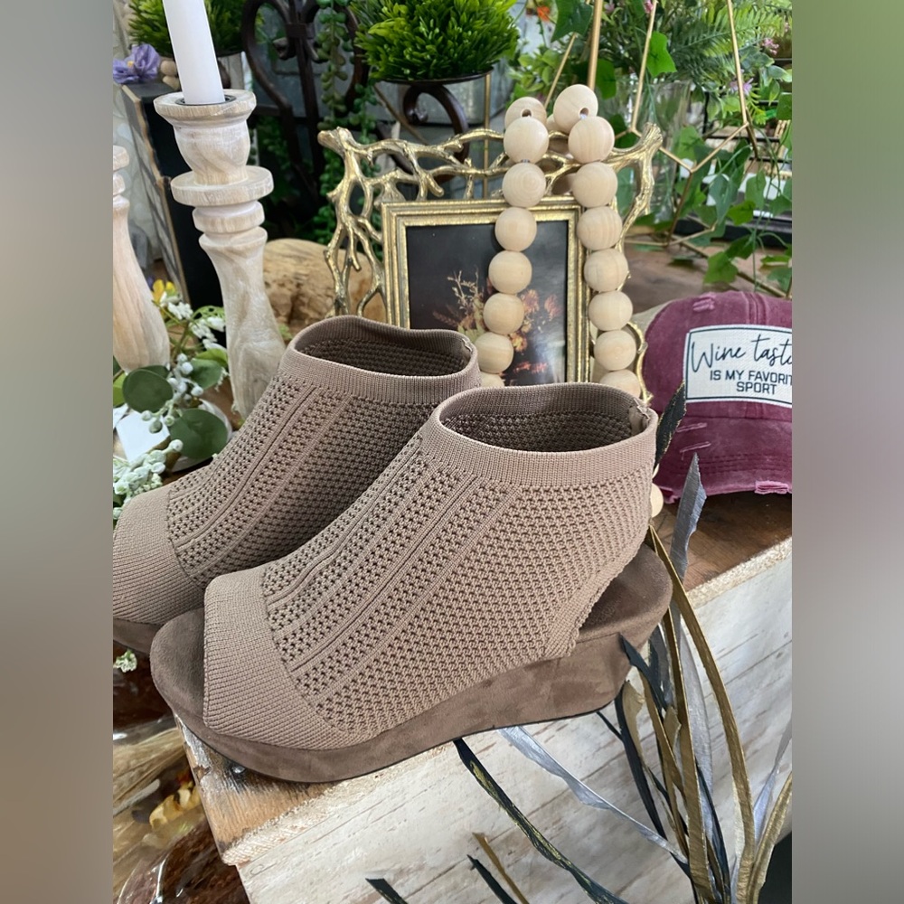 Taupe Wedge Sandal